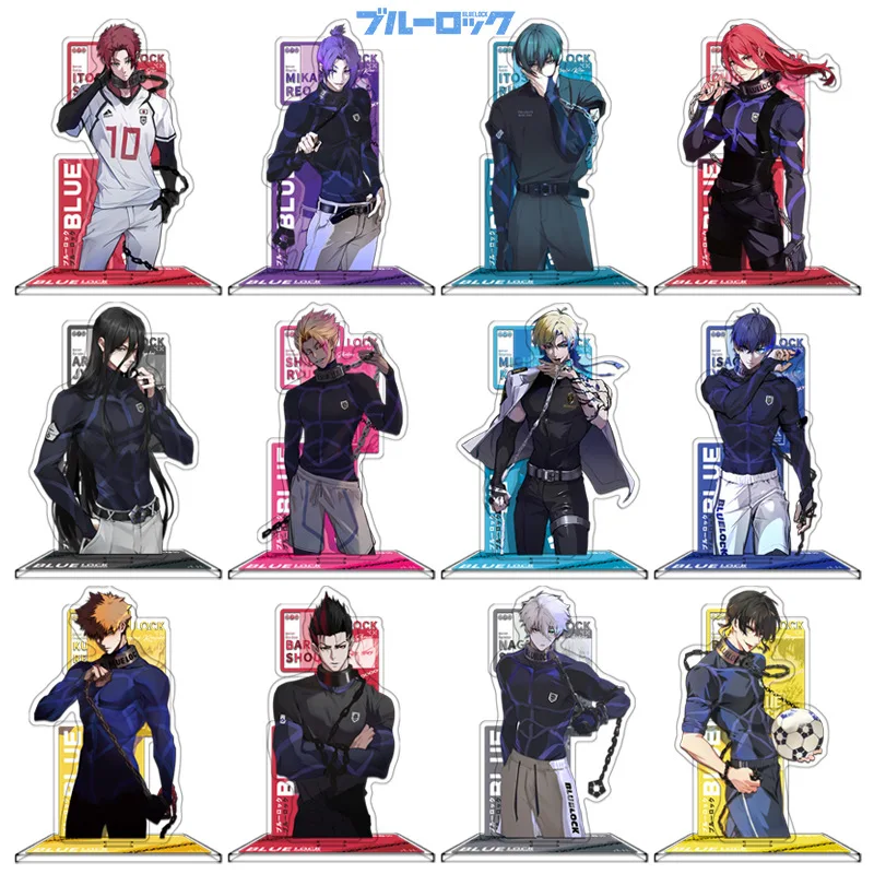 15cm blaues Schloss Modell Anime Peripherie Isagi Chigiri Bachira Nagi Karasu Acryl Stand Figur Schreibtisch Ornament Anime Sammlung