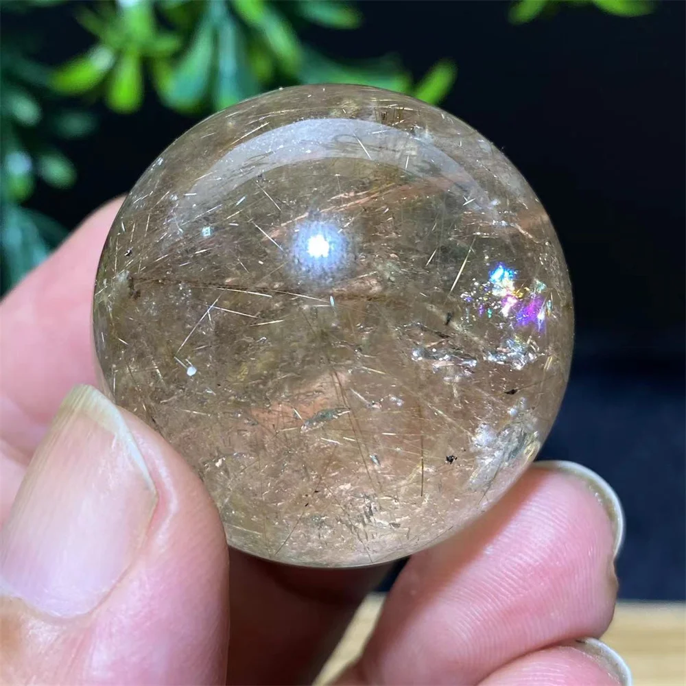 

Natural Stones Golden Rutilated Quartz Caystals Ball Room Home Decor Mineral Reiki Healing Wicca Meditation Wichcraft Sphere