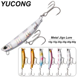 YUCONG 1PX Metal Jigs Spinning Lure 10g-60g Sea Fishing Bait Trolling Jigging Wobbler Laser Cover Drager lurre cebos fisching
