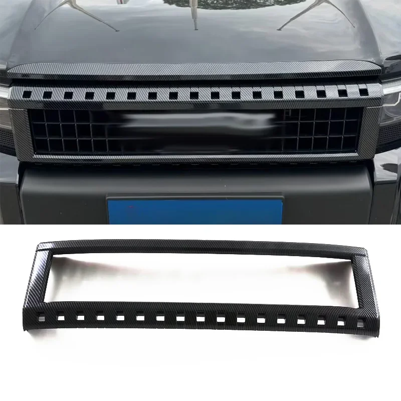 

For Toyota Land Cruiser 250 Prado LC250 2024 2025 Carbon Fiber Front Upper Middle Grills Mesh Cover Trims Car Accessories