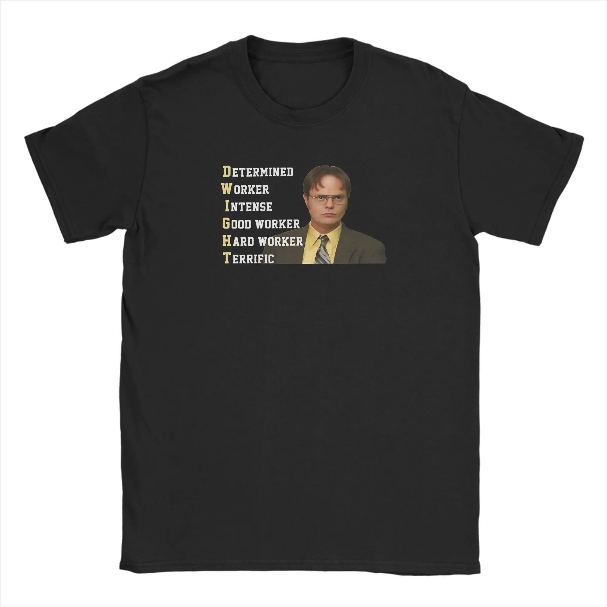 Dwight - Determined. Worker. IntenseGood Worker 100% Cotton T-Shirt For Man Summer The Office Y2K Casual T Shirts Pattern Tops