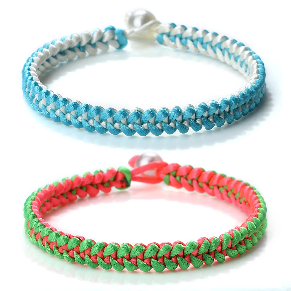 Handmade Keel Rope Bracelet Imitation Pearl Bracelet for Women Girl Elegant and Fashionable Jewelry Charm Couple Friendship Gift