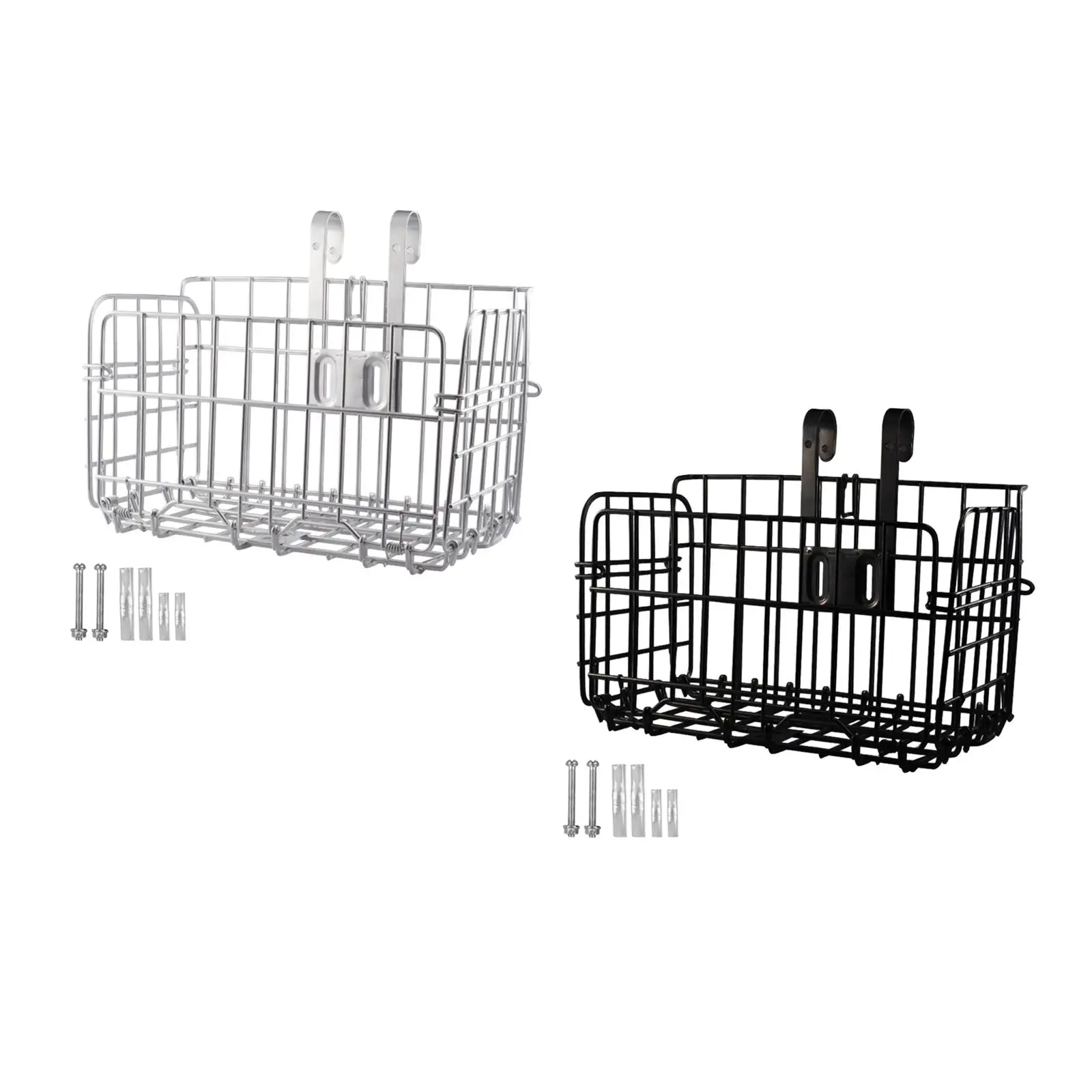 Folding Bike Front Basket Bike Wire Basket with Handles, Easy Installation on