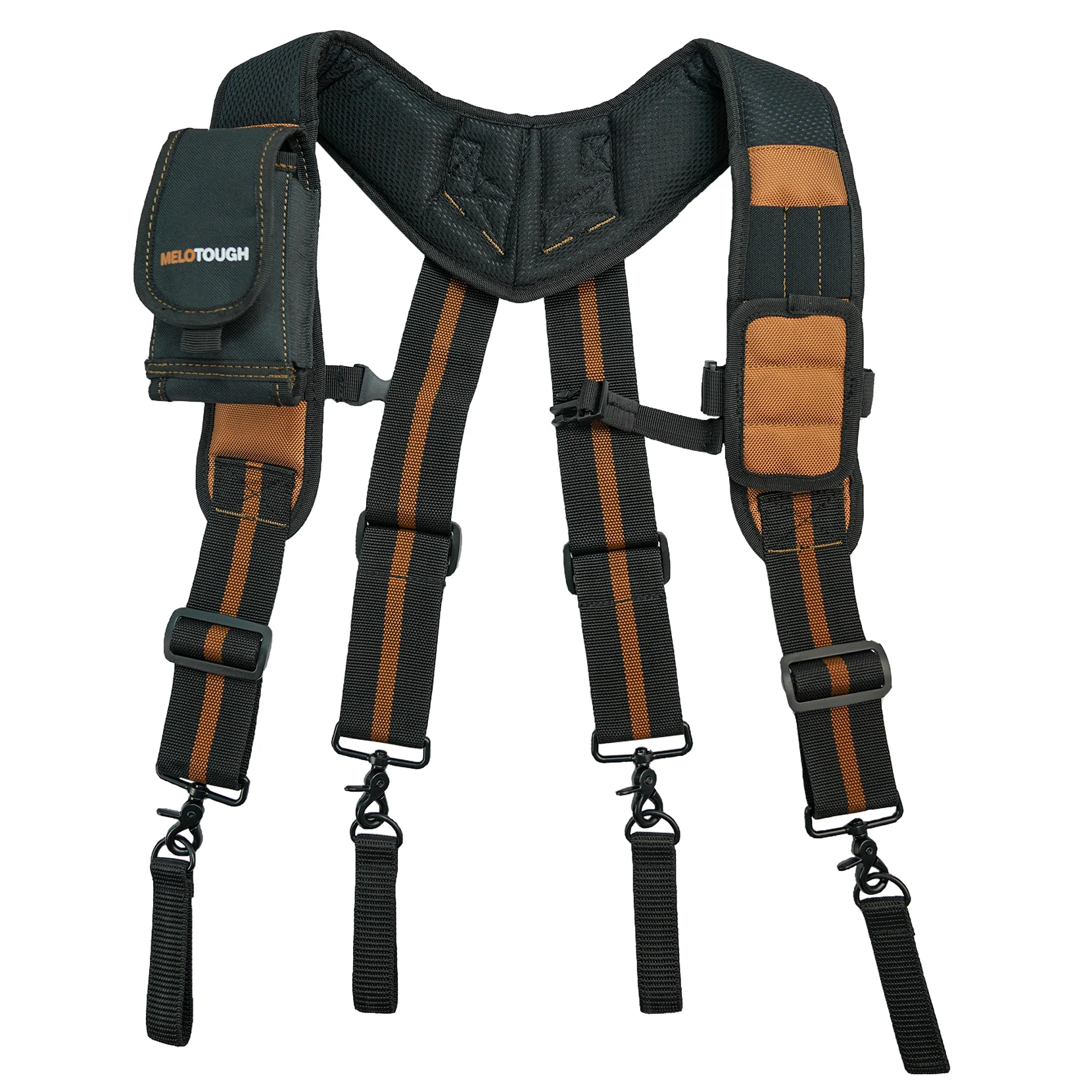 MELOTOUGH Magnetic Suspenders Tool Belt Suspenders with Large Moveable Phone Holder