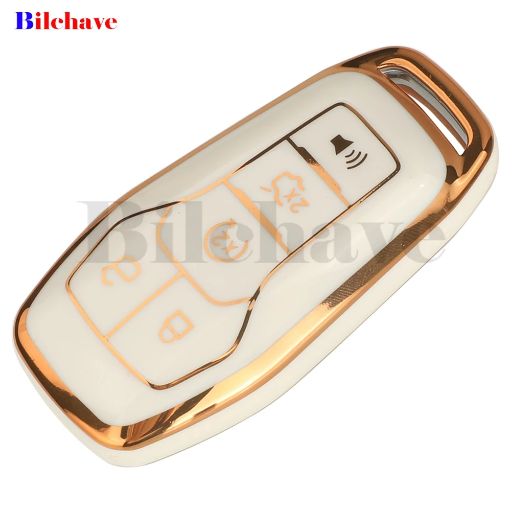 jingyuqin Remote Car Key Case Fob TPU For Ford Fusion Mondeo Mustang F-150 Explorer Edge 2015 2016 2017 2018  Accessorie