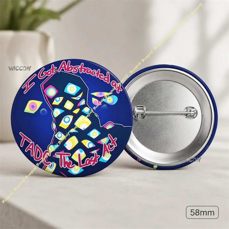 I Got Abstracted Round Circus Button Pin Badge Artistic Eye Pattern Brooch for Backpack Jacket Cosplay Halloween Fan Collectible