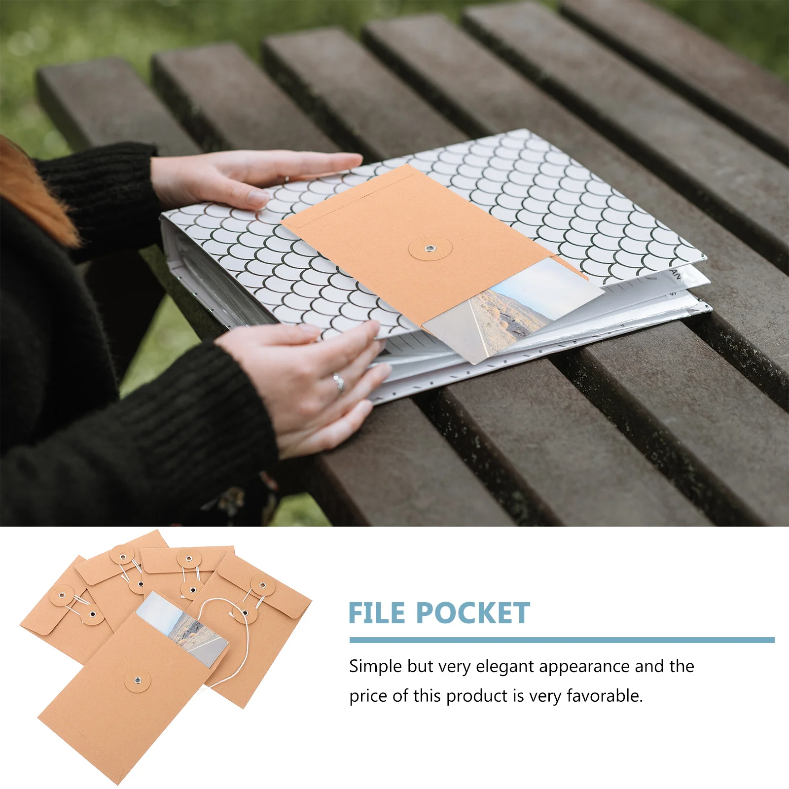 

25Pcs Kraft Paper File Pocket Paper Document Organizer Thickened Envelope for Cards Invitations Mailing Project Files Photo