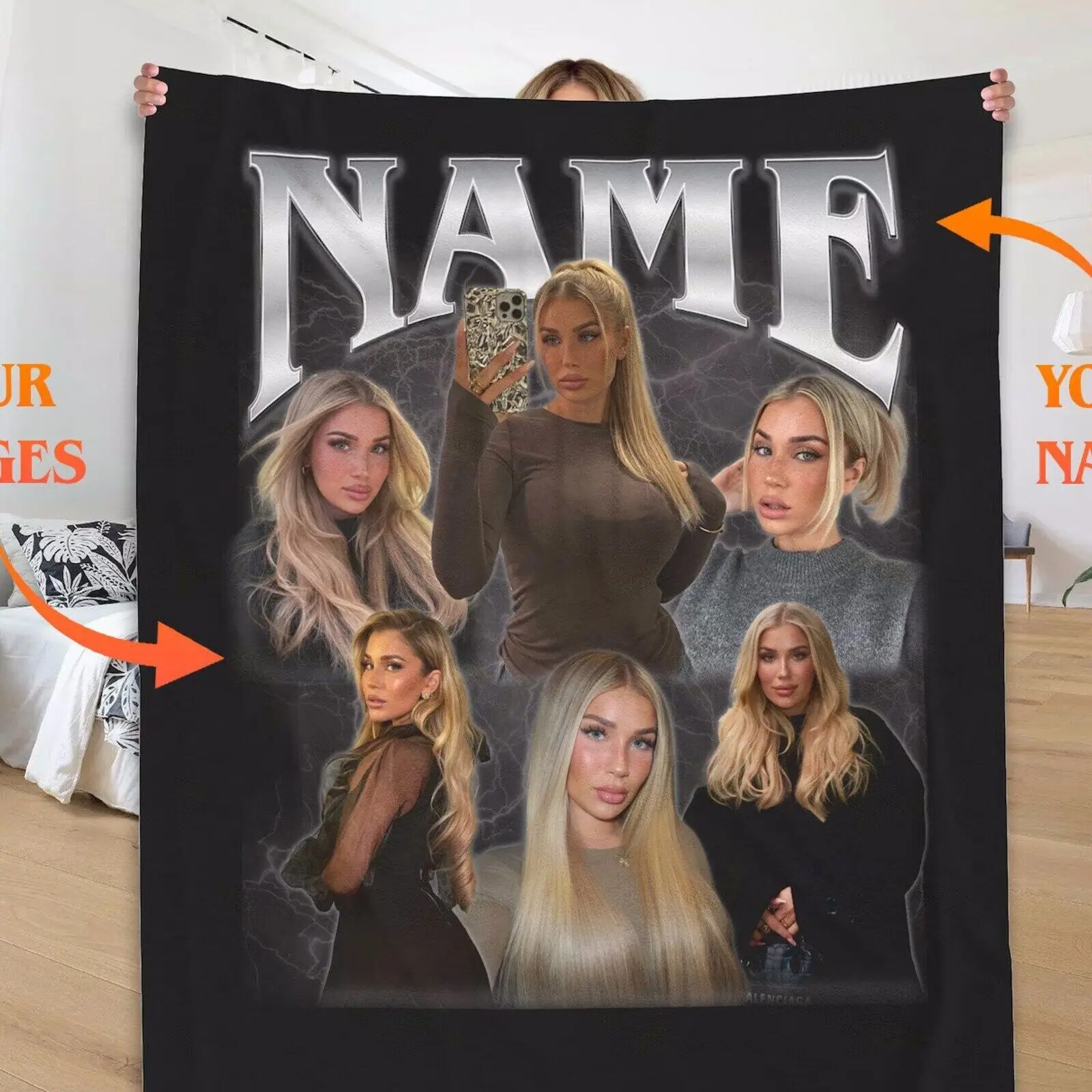 Custom Blanket With Text Photo Personalized Picture Blanket Custom Sherpa Blanke