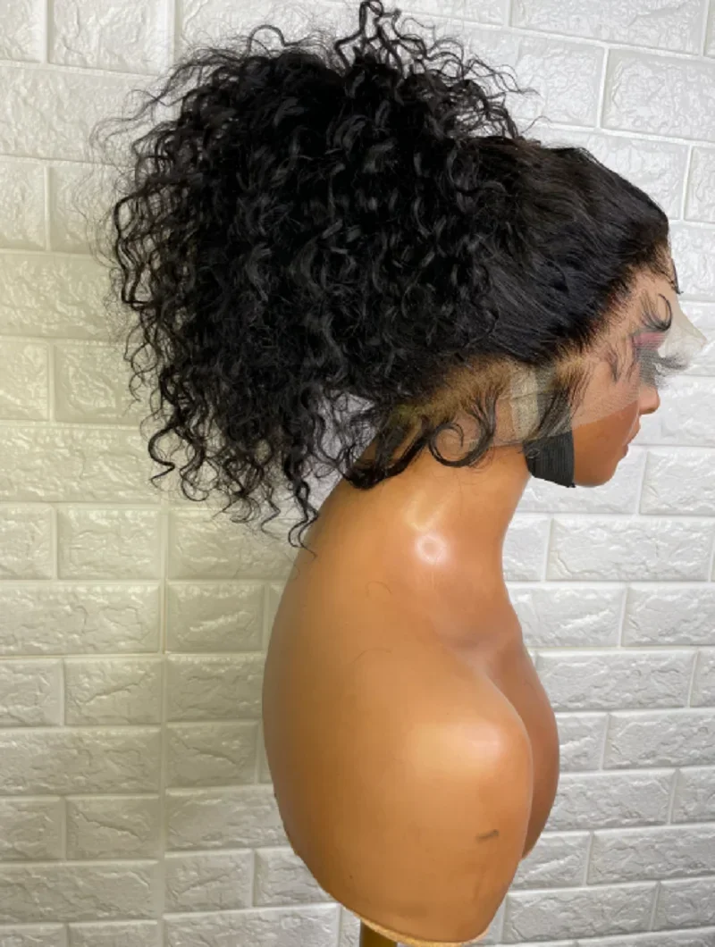 Natural Black 180Density 26Inch Long Deep Kinky Curly Soft Lace Front Wig For Women With Baby Hair Glueless Preplucked Daily