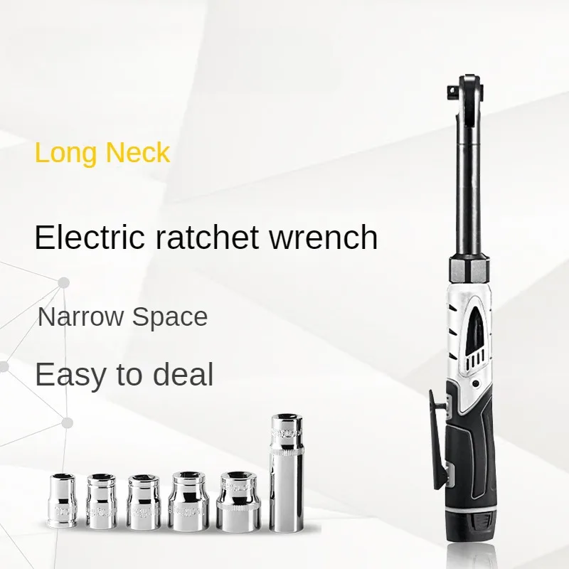 Electric ratchet wrench truss rechargeable 90 degree right angle long neck narrow space tool