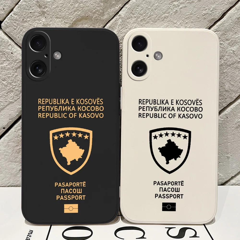 Kosovo Passport Phone Case for iPhone 16 15 14 13 12 11 Pro Max Mini X XR XSMax 8 7 6 6S Plus Soft Silicone Back Cover