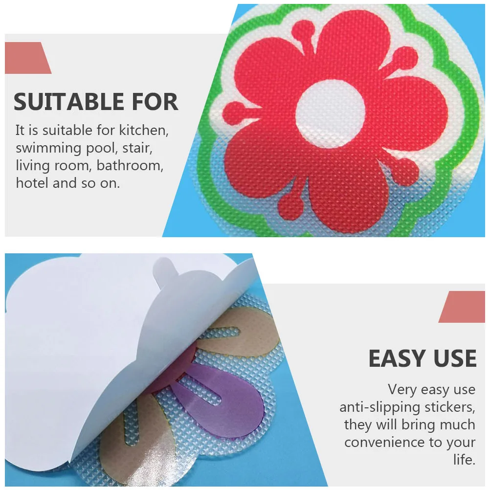 

4pcs Cartoon Non-Slip Frosted Tile Bathtub Stickers Waterproof Anti-Slip Bathroom Kitchen Pool Stairs Decor Room Stickers