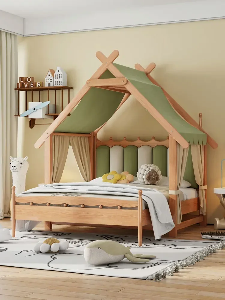 Wooden Retractable Ice Sucker Children's Environmental Protection House Tent Tree House Boys and Girls 1