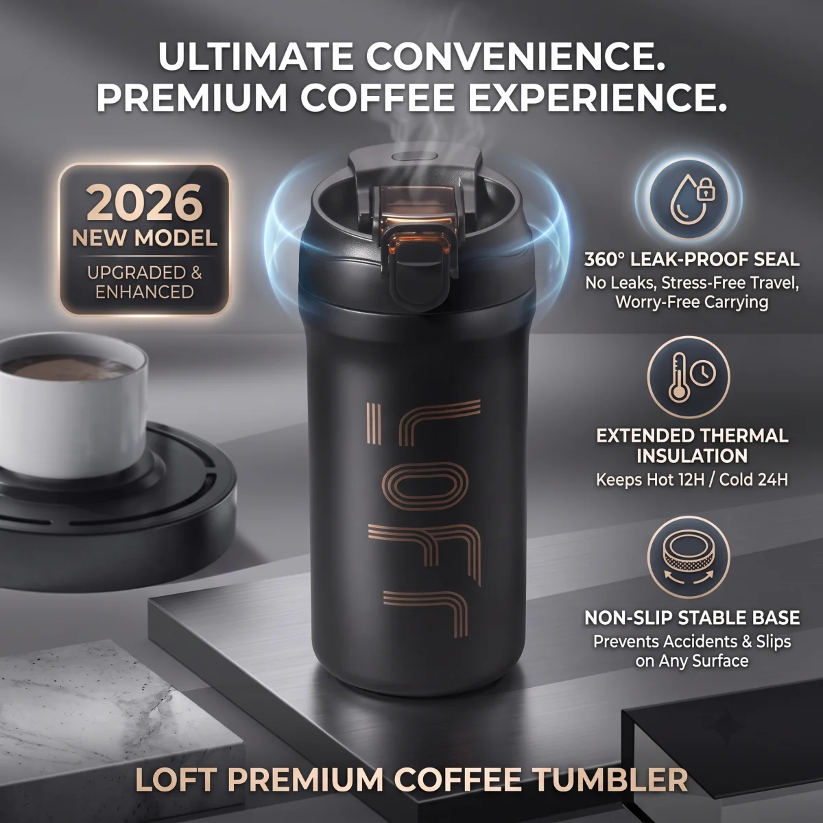 2026 New Upgrade 600ml/21OZ Thermal Coffee Mug With Straw Double Wall Insulated Sublimation Tumble Leakproof Water Thermos Porta