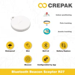 Mini baliza Bluetooth impermeable NRF 52810 Ibeacon Active RFID Tag batería reemplazable BLE 5,0 cetro R27