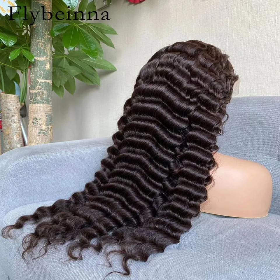 200% Diepe Golf Frontale Pruik 13X6 Hd Lace Frontale Pruiken Voor Vrouwen Brazilian Hair Water Wave Transparant Lace Front Human Hair Pruik