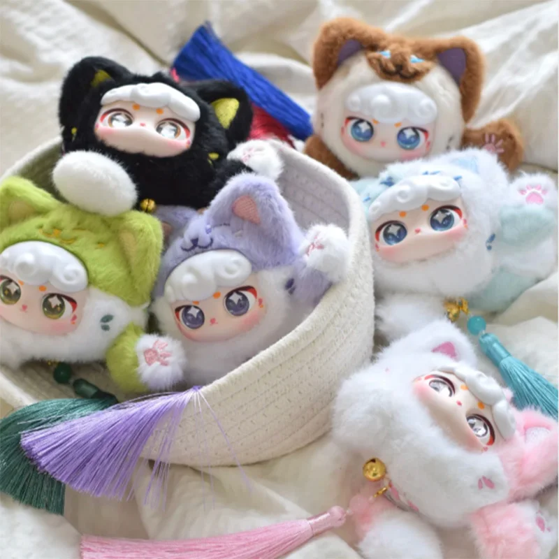 Lucky Meow Series Blind Box لطيف عمل الشكل تخمين حقيبة أزياء اليدوية قلادة لعبة هدية لصديقتك والفتيات