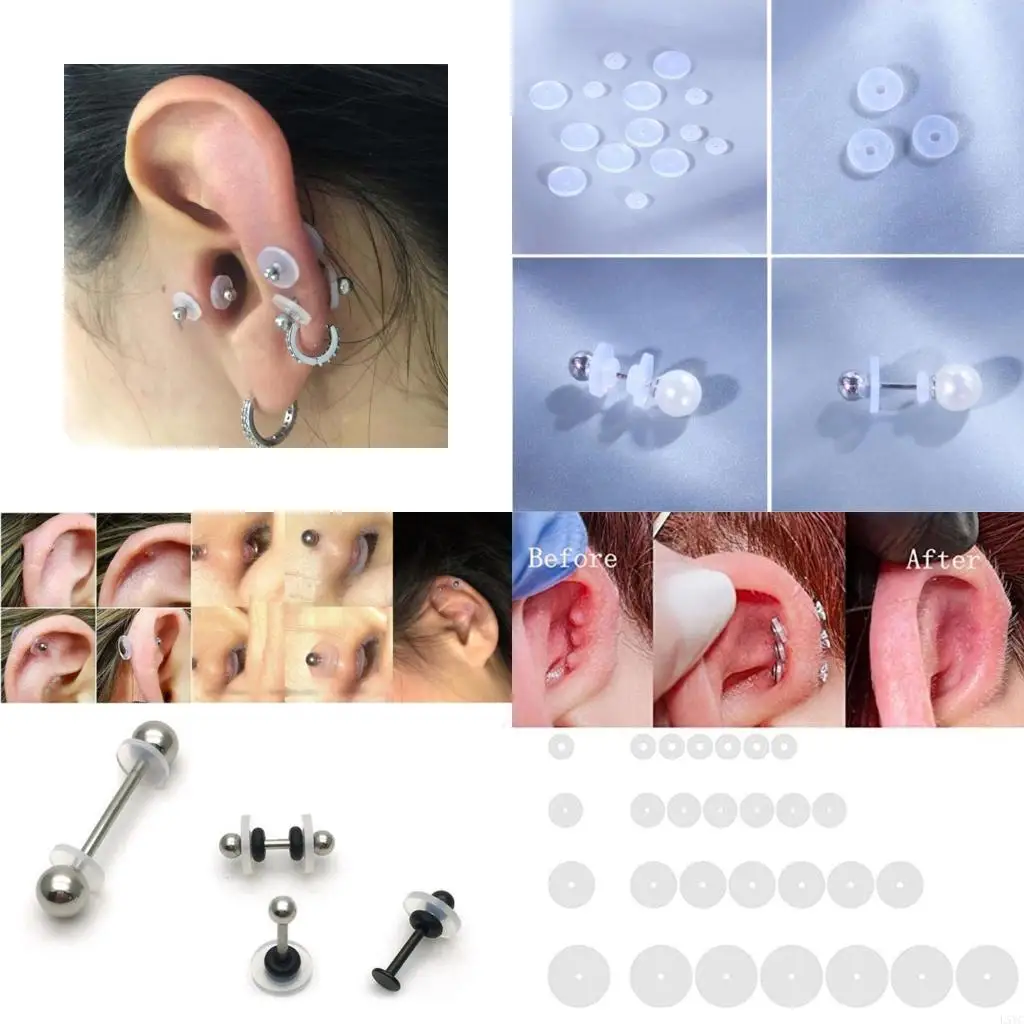 

L5YC 60Pcs Pressure Silicone Earring for Healing Pad Jewelry Craft Disc Pad 3/5/7/9mm