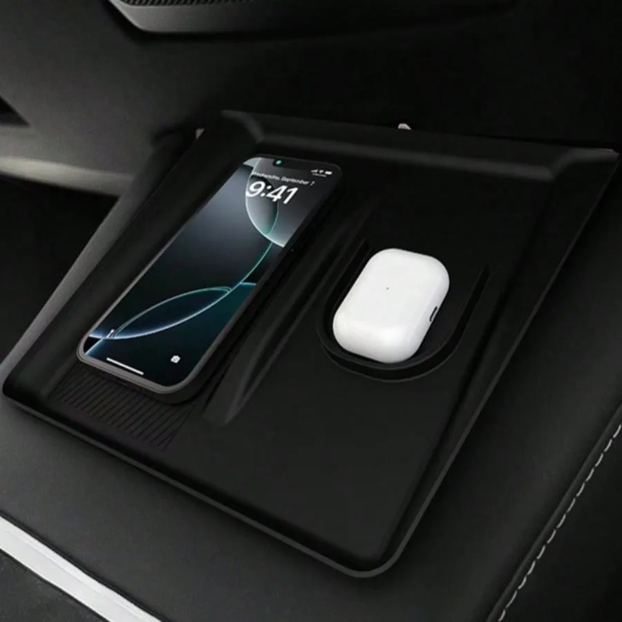 Wireless Charging Silicone Pad for Headphones Anti-Slip Center Console Mat New Version Car Interior Accessories for Tesla Model 3 Model Y view 8
