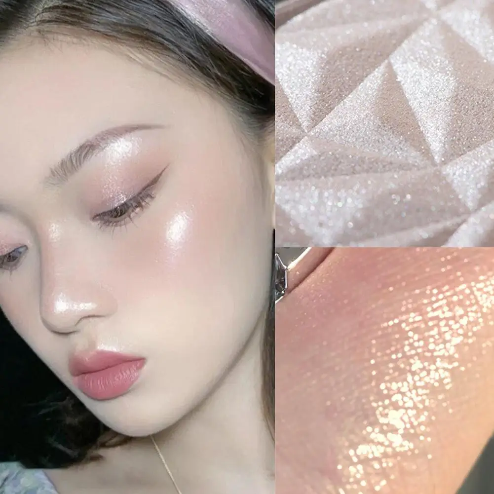 Glitter Face Highlighter Maquiagem Em Pó, Brilho Face Contorno, Shimmer Iluminador, Iluminar, Destaque Paleta, Cosméticos, 3 Cores