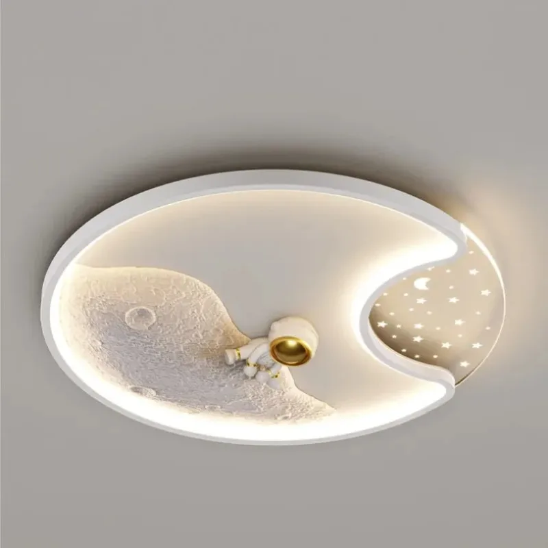 

Modern Resin Astronaut Led Ceiling Lights Living Room Restaurant Study Bedroom White/black Rotundity Eye Protection Hanging Lamp