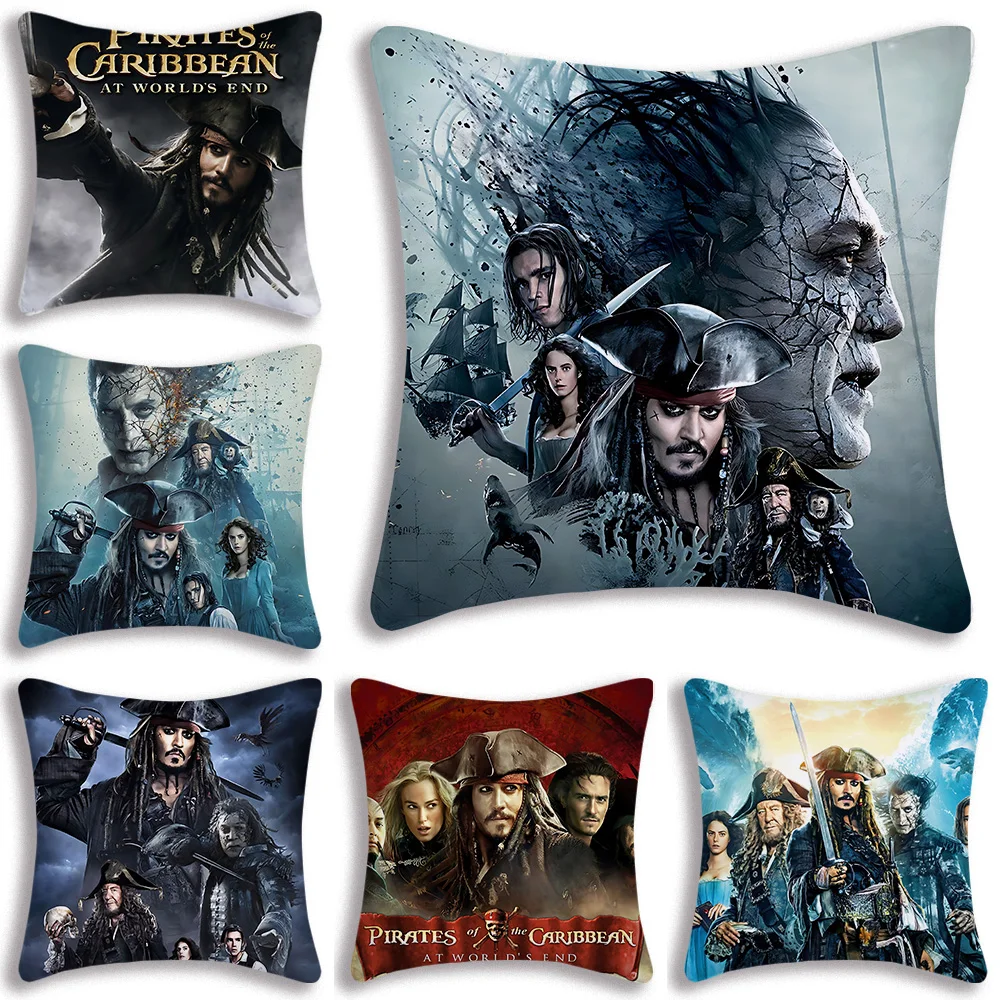 

P-Pirates of the C-Caribbean Pillow Covers Cartoon Sofa Decorative Home Double-sided Printing Short Plush Cute Cushion Cover