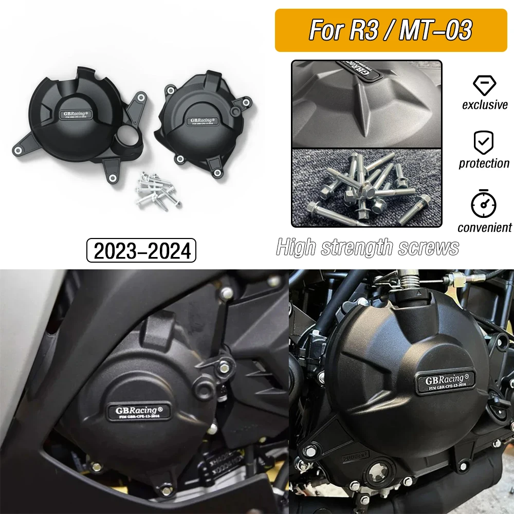 

Suitable for Yamaha R3 2023-2024 MT-03 2023-2024 motorcycle modification engine hood protective cover kit