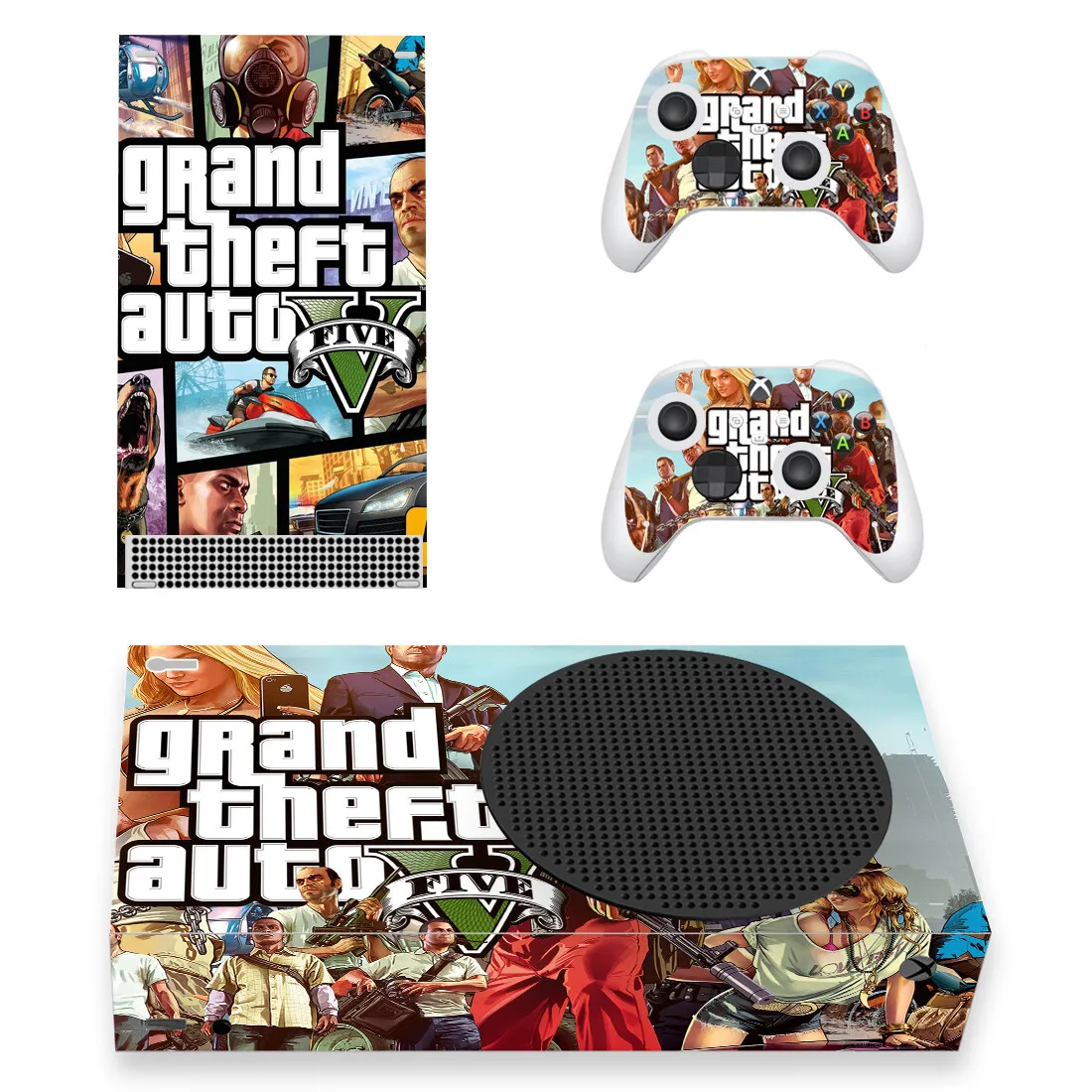 

Grand Theft Auto V GTA 5 Skin Sticker Decal Cover for Xbox Series S Console and 2 Controllers XSS Skins Vinyl