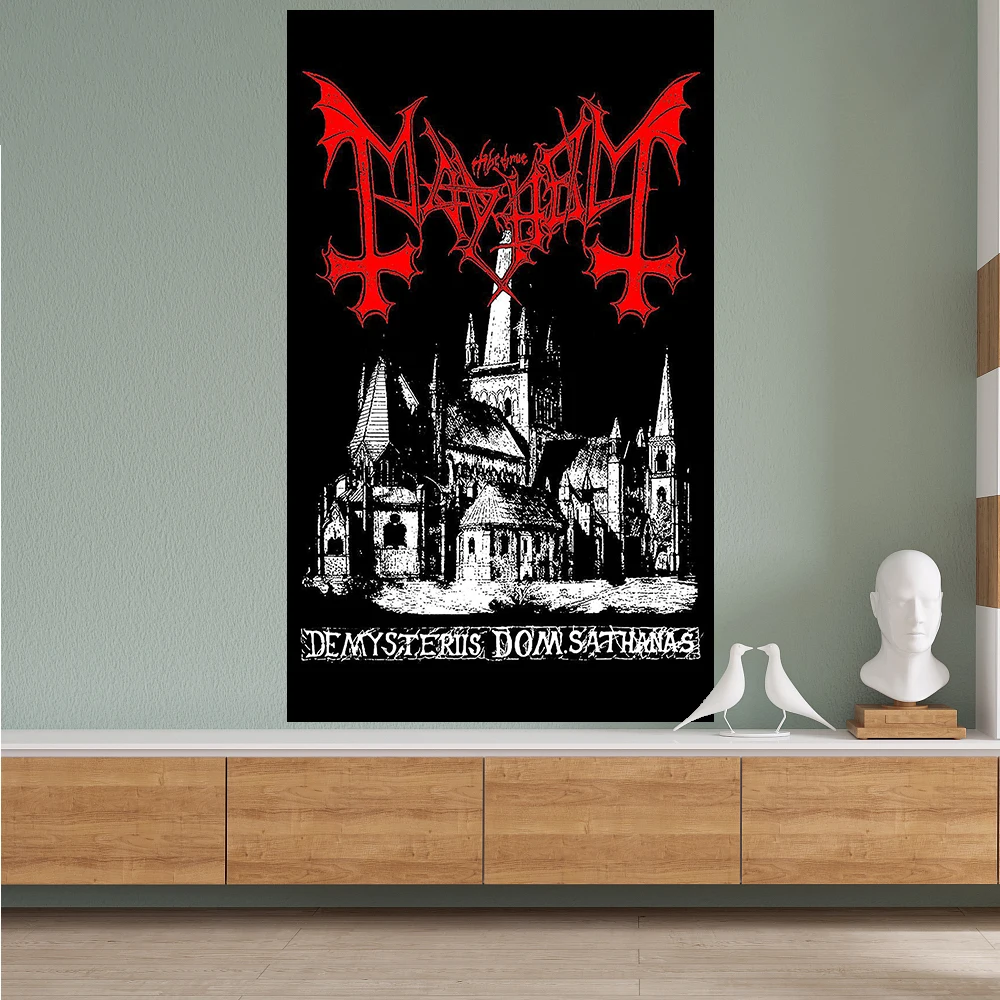 FLAGap 3x5Ft Personalized Norwegian Dark Metal  Group FLAG M-Mayhem flagHigh quality fine spun polyester flag Decoration
