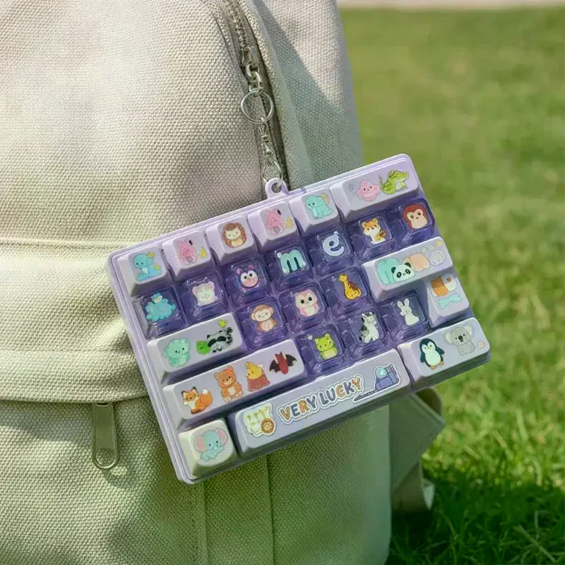 Purple Fidget Keyboard Toy With Cute Animal Patterns And Smooth Touch Perfect For Home Leisure Office Stress Relief