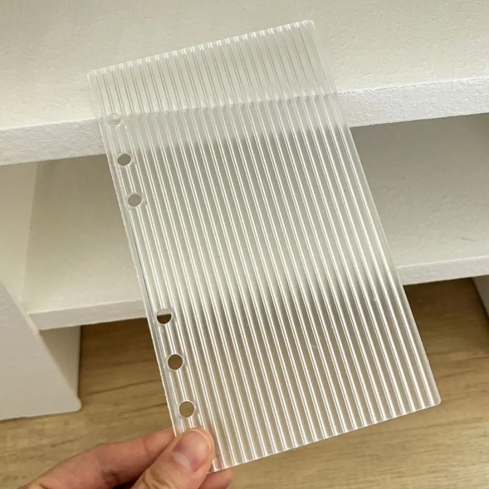 

Acrylic A6 Notebook Cover Hard DIY Photo Album Notebook Loose Leaf Notebook Shell Transparent/Water Ripple Binder Notebook Shell