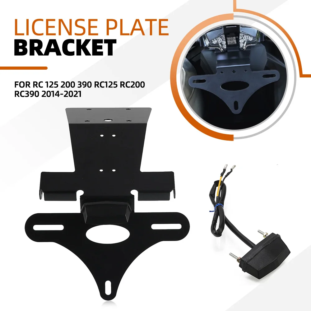

Motorcycle License Plate Holder Bracket Fender Eliminator For RC 125 200 390 RC125 RC200 RC390 2014-2021 2020 LED Rear Tail Tidy