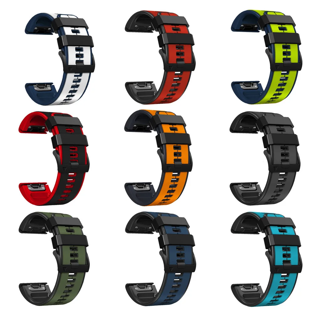 22 26mm Silicone Straps For Garmin Fenix 6 6X Pro 5 5X Plus Smart Watch Band 7 7X 3 3HR 945 Quick Fit Bracelet Watchbands Correa