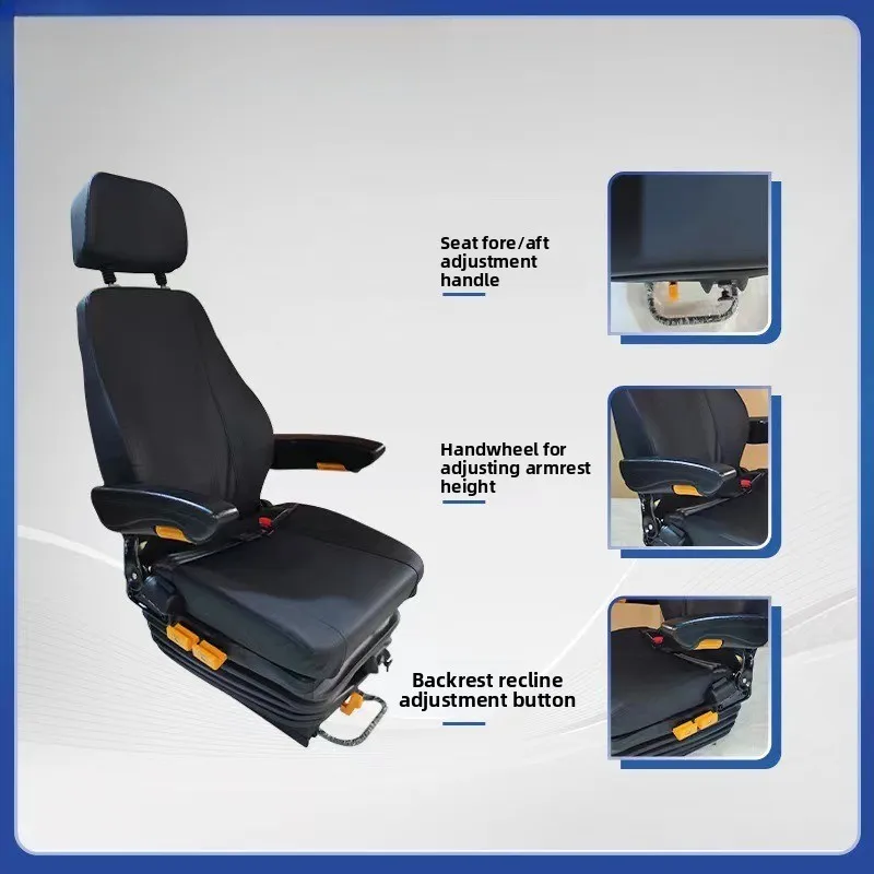 Comes with air pump air suspension shock absorber seat, mining equipment scraper seat