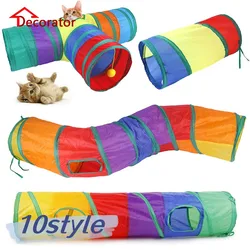 Cats Tunnel Foldable Pet Cat Toys Kitty Pet Training Interactive Fun Toy Tunnel Bored For Puppy Kitten Rabbit Play Tunnel Tube