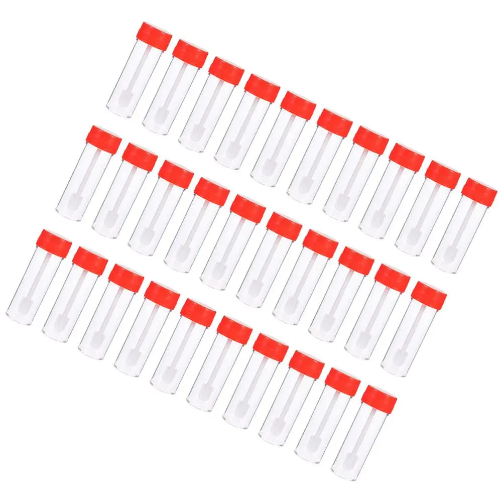 

30 Pcs Urine Cup with Spoon Storage Sample Cups Lids Specimen Plastic Container