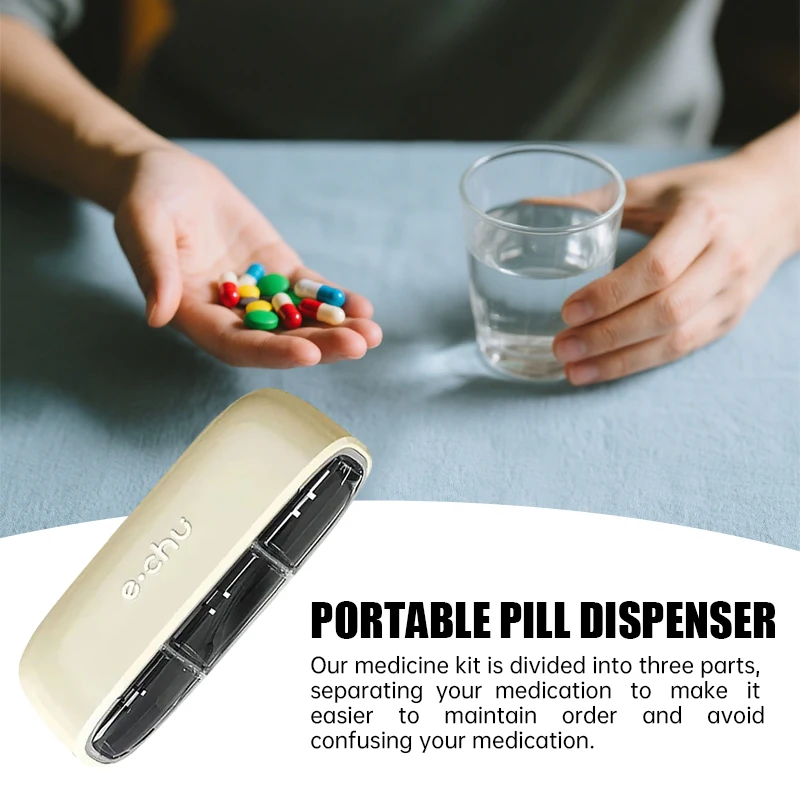 A Day Pill Box Portable Pill Organizer 3 Times Box Compartments Travel Pill Holder for Vitamins Medicines Small Pocket Medicine