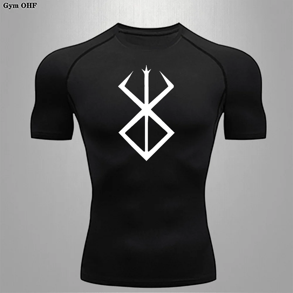 

Men High Elasticity T shirt Gym Fitness Compression Tight Fitting Shirt Breathable Quick Drying Outdoor Leisure Sports T shirts