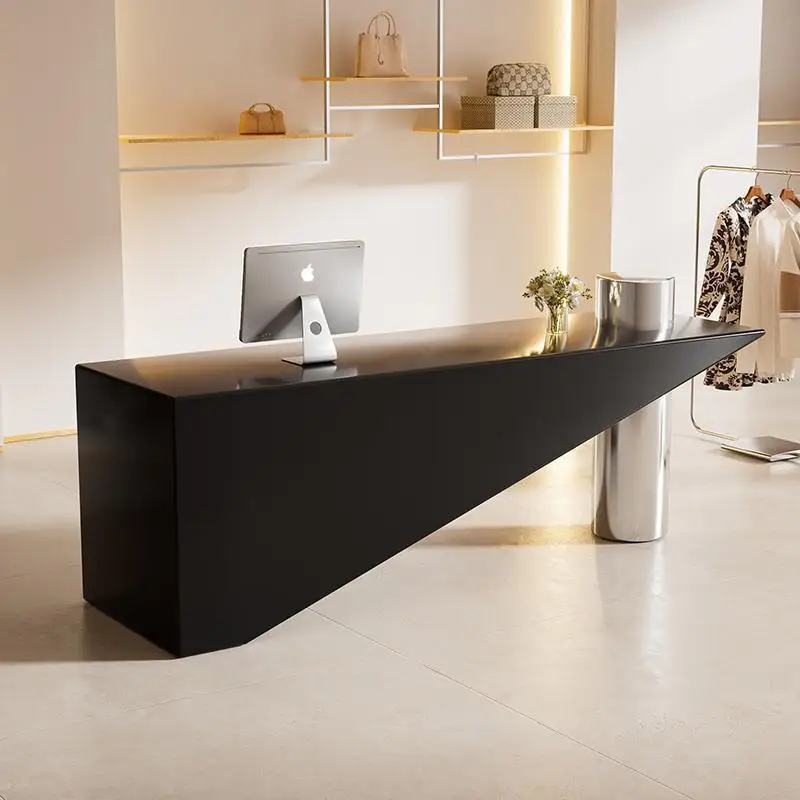 

Checkout page Simple Modern Clothing Store Bar Counter Stainless Steel Counter Store Small Personality Company Reception Desk