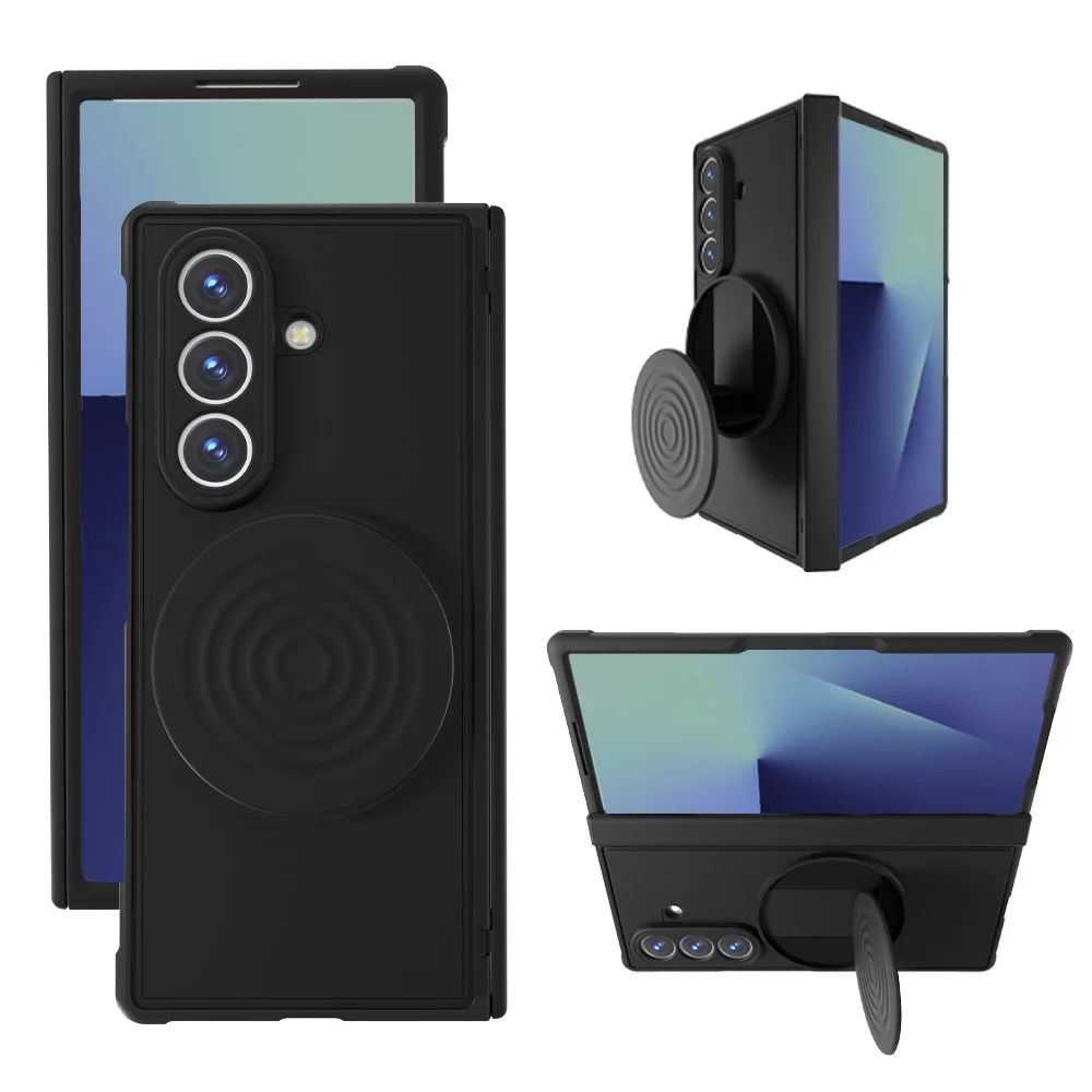 

For Samsung Galaxy Z Fold 7 5G Case Wireless Charging Magnetic Bracket Wristband TPU Shockproof Protect Phone Cover Funda Capa