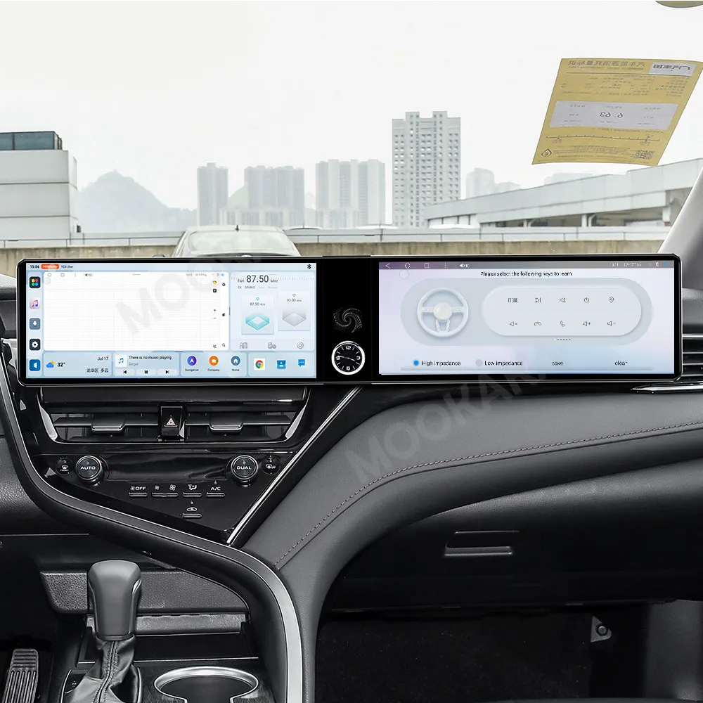 24.6 Inch Car Radio For Toyota Camry 2019-2023 Android Auto Carplay Dual Screen GPS Navi Tape Recorder Passenger Stereo Player