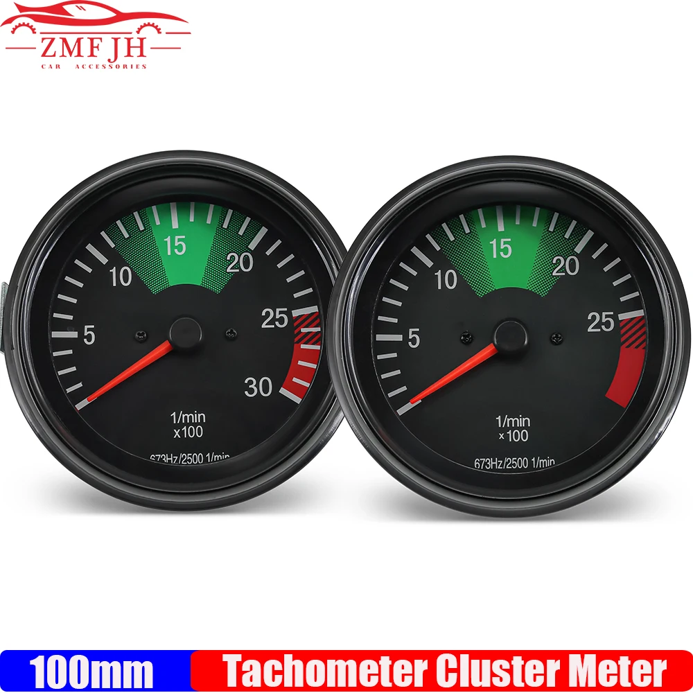 ZMFJH 24V 100MM Tachometer 0-3000RPM 0-2500RPM For Mercedes Car Heavy Truck Instrument Cluster Tacho Gauge RPM Meter 0015428716