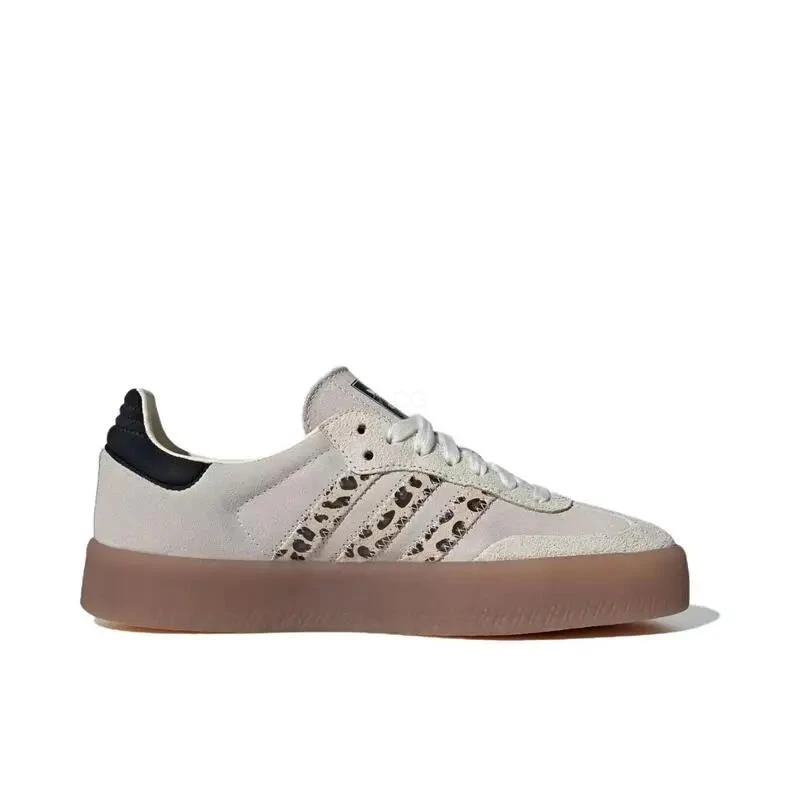 Adidas SAMBAE Fashionable, Versatile, Anti Slip, Wear-resistant, Casual Trend Low Top Board Shoes for Women, Beige