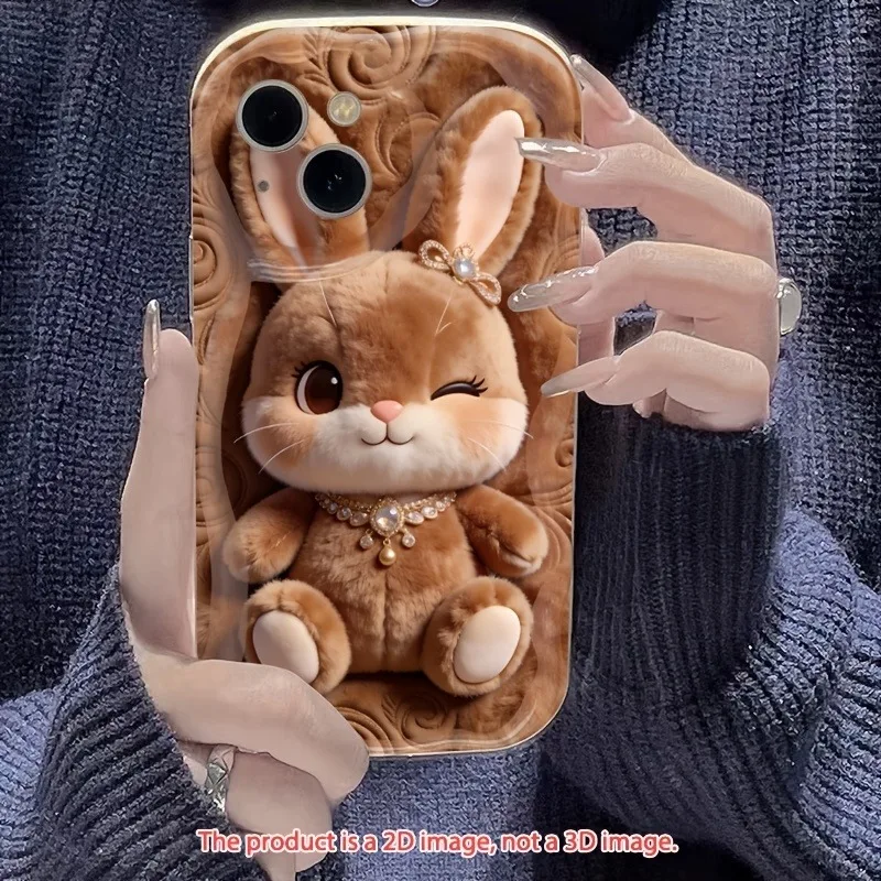 Cute Cartoon Little Rabbit 2D Flat Design Case for Samsung Galaxy A07 A16 A26 A36 A56 A55 S26Ultra S25 S24 S23 FE S22 Plus Cover