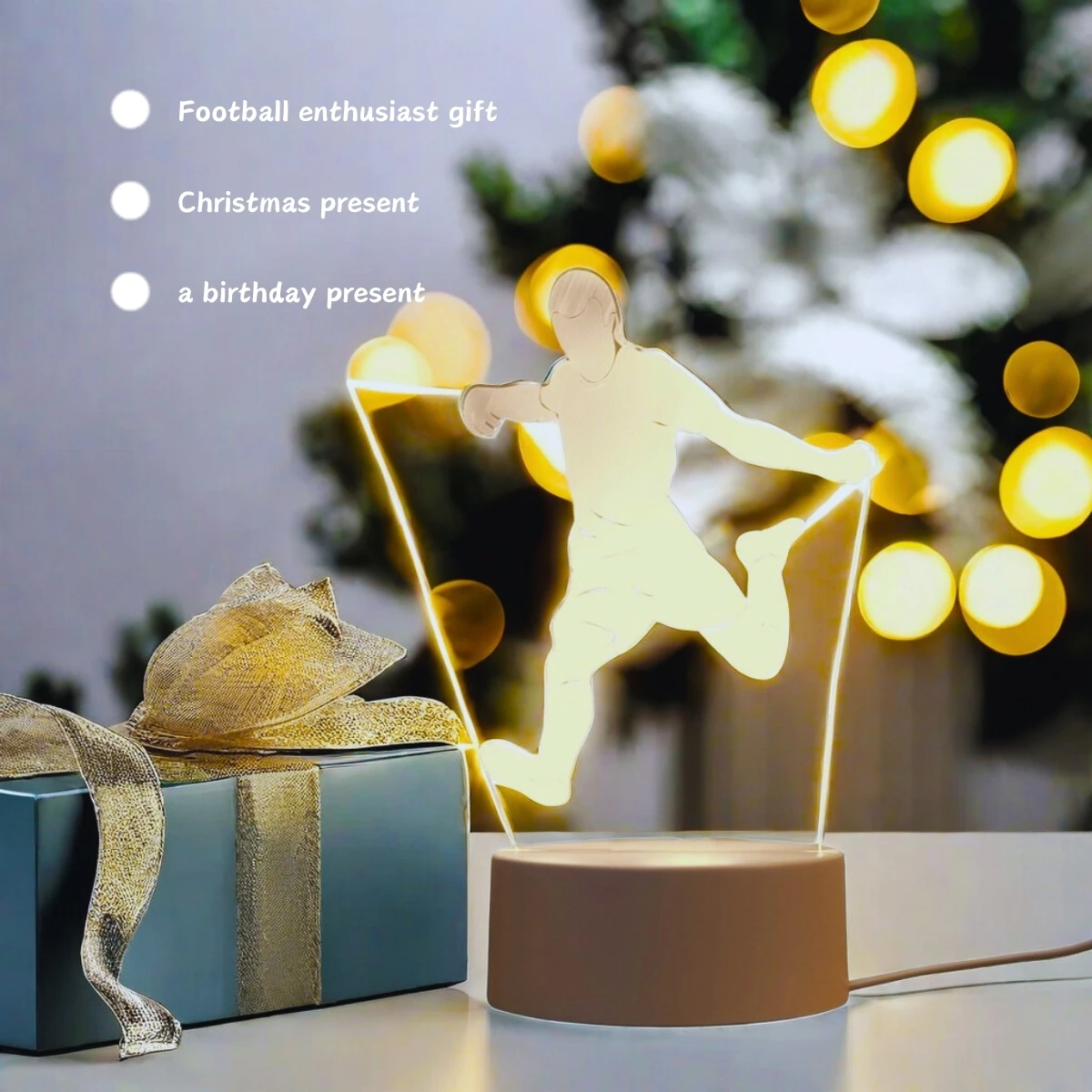 

1pc 3D Creative Football Series Night Light, USB Sports Decoration Home Decoration Desktop Creative Desk Lamp