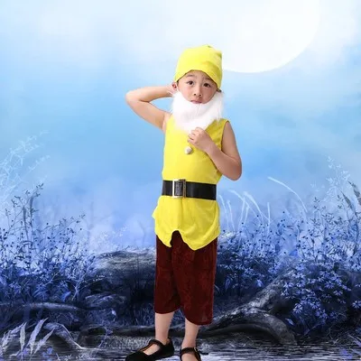 Kinderen Sneeuwwitje Zeven Dwergen Kostuum Kinderen Kerstmis Halloween Korte Mouwen Kostuums Kids Cosplay Prestaties Kostuum