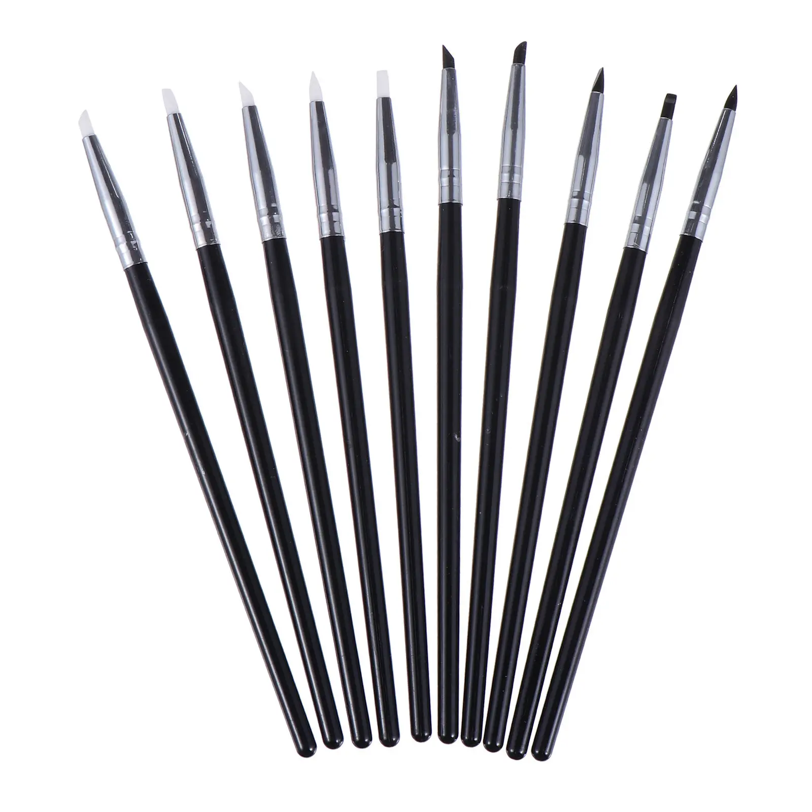 10Pcs Nail Art Silicone Sculpture Pen Set Reusable Durable for DIY Nail Dotting Drawing Embossing Painting Sculpture Pens