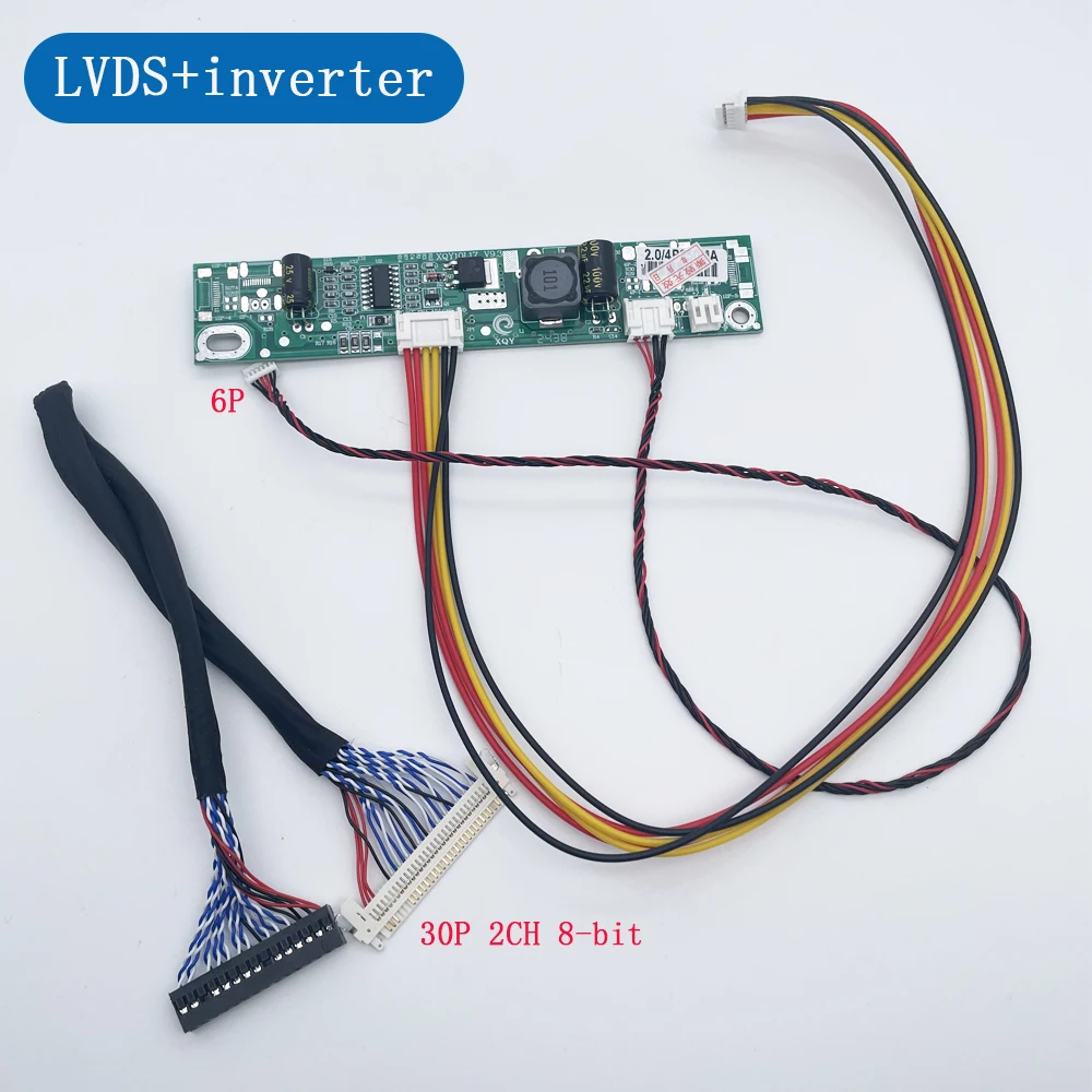 cable inverter kit  30pin 2ch 8bit LVDS cable 25cm+ 6PIN led  inverter for LCD computer repair FIX-30P-S8 for 21.5” M215HW01 VB