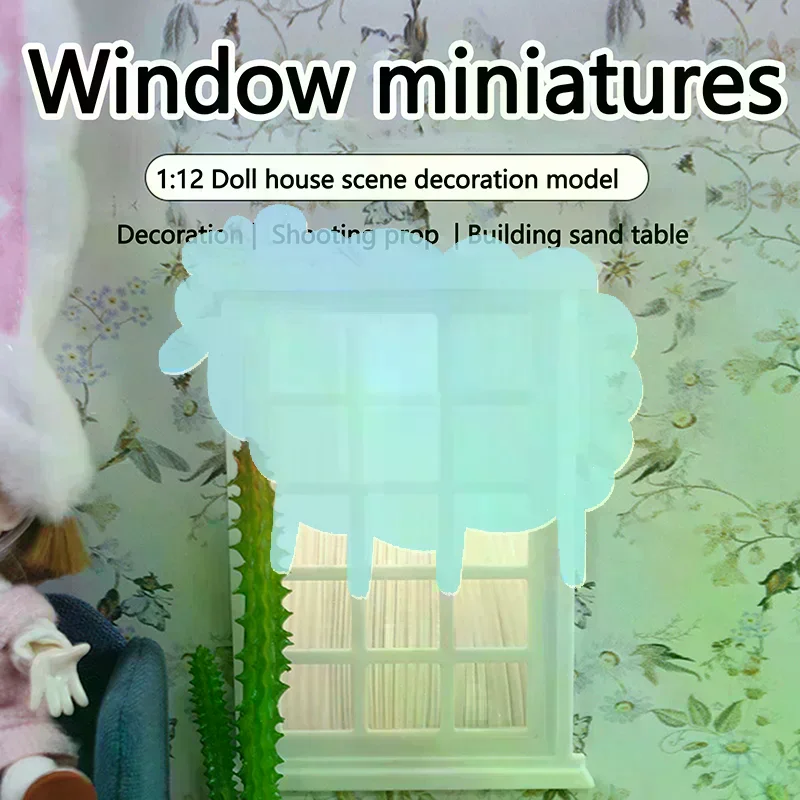 1PC Doll House Miniature Window Frame Model Decoration Windows Dollhouse 1/12 Mini Furniture Toy