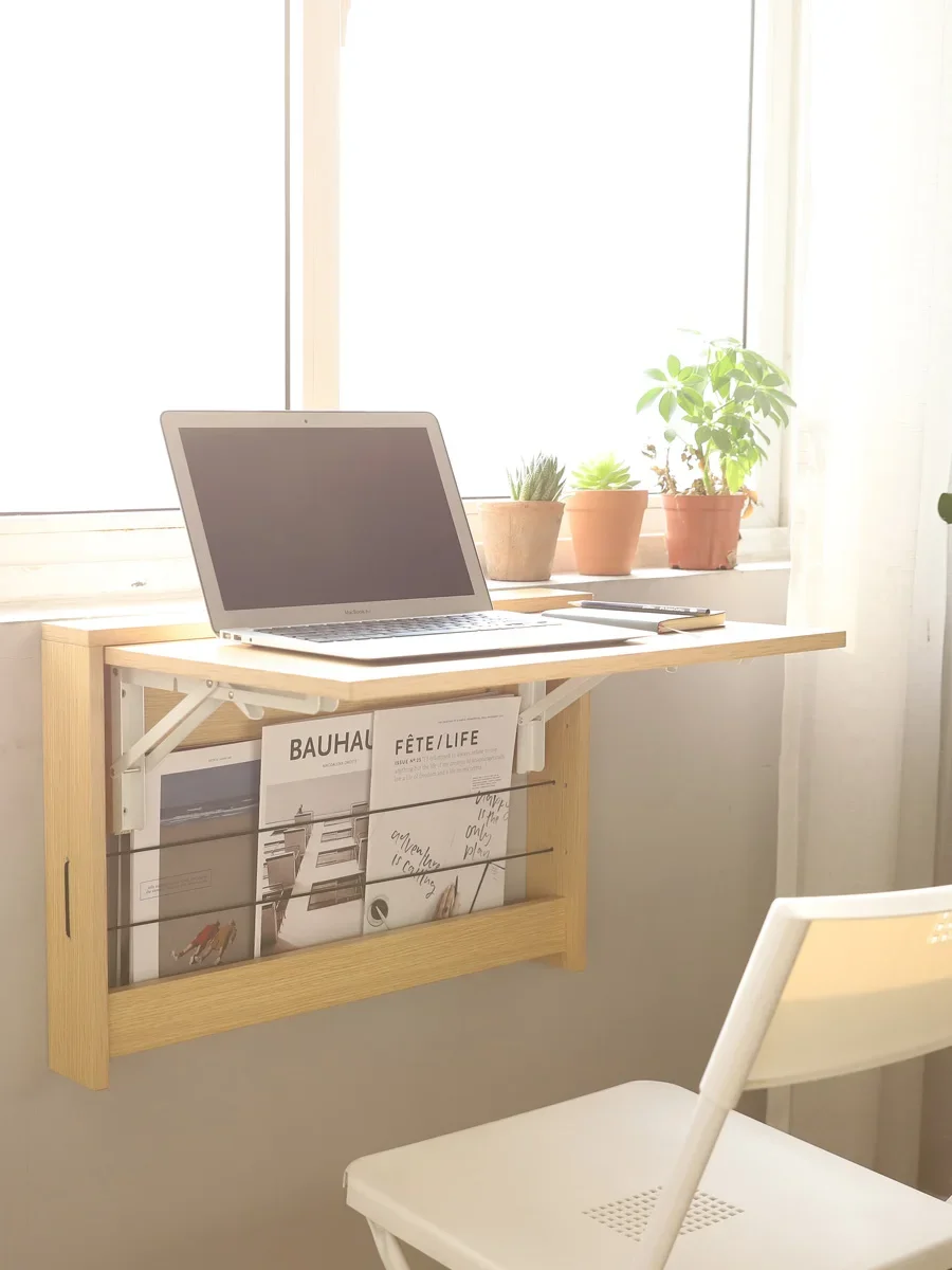 

Wall-Mounted Storage Rack Desk Small Apartment Table Board Invisible Desk Computer Folding Dressing Table